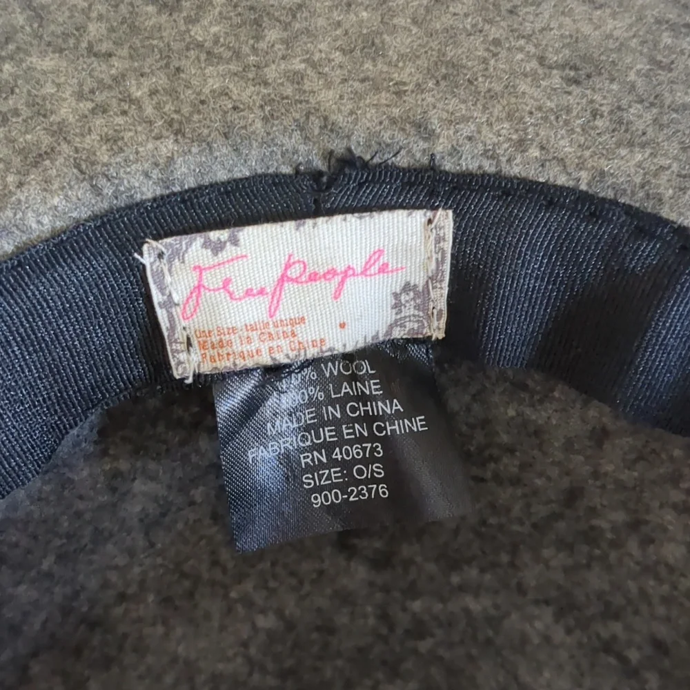 Free People Wool Wide Brim Fedora Hat Black Trim OS - Picture 10 of 14